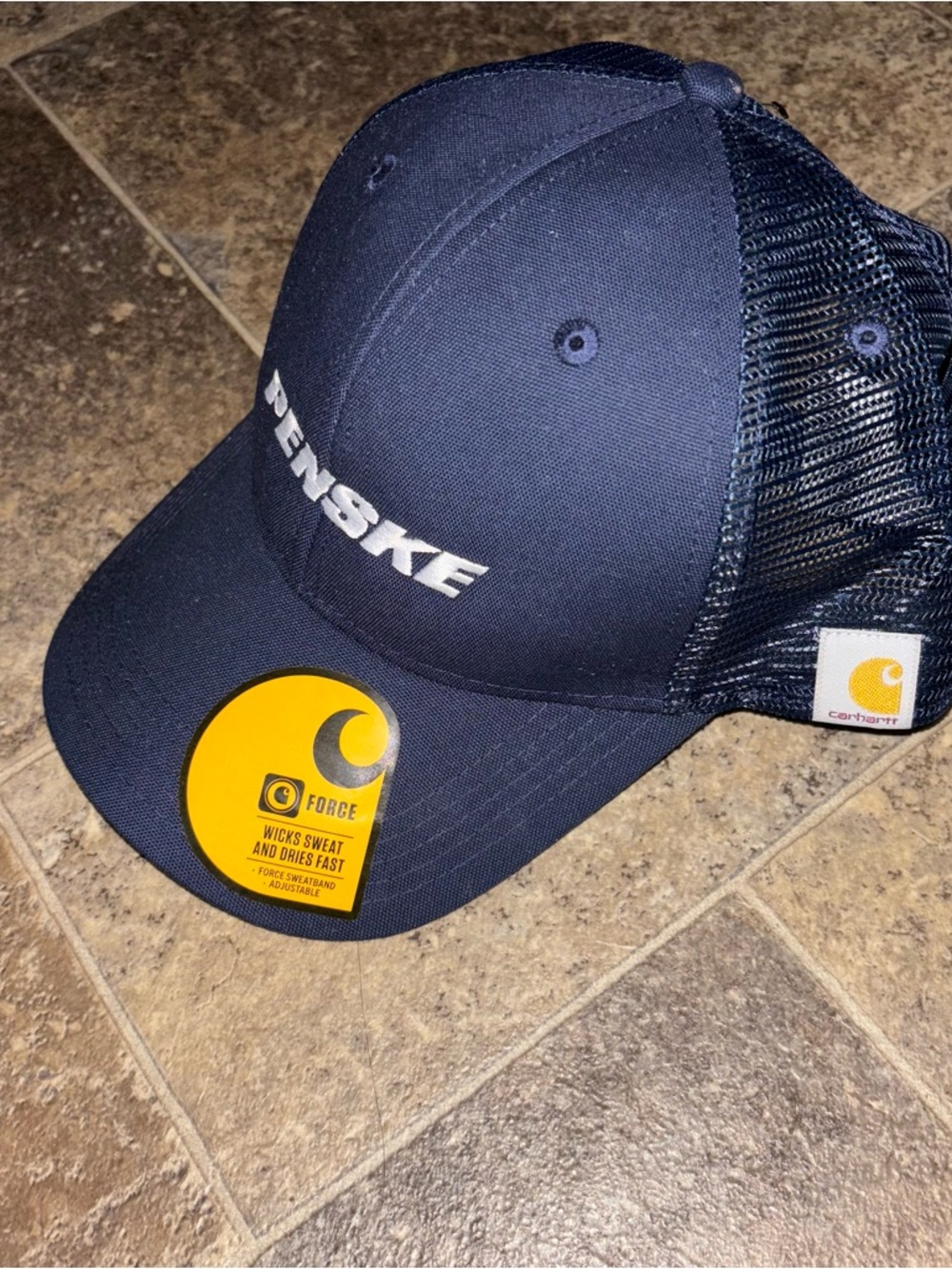 Carhartt Navy and White Label Cap - Interior Tag View